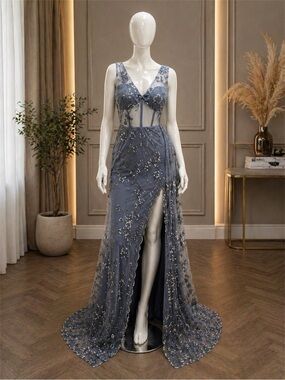 Dear Moon Sequin Mesh Corset Gown Size 9 NWT Formal Dress NWT